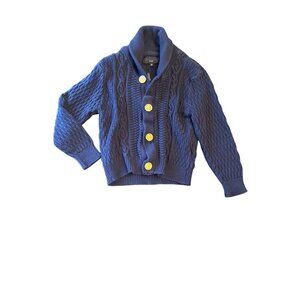 Gioberti Navy Blue Cable Knit Cardigan Sweater Buttons Boys Size 6 Cotton